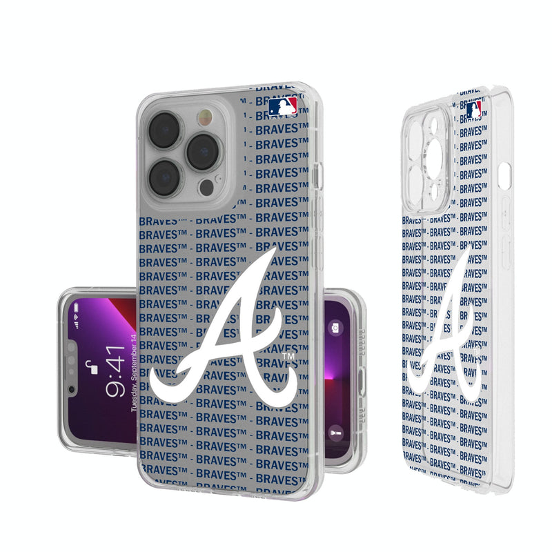 Atlanta Braves Text Backdrop iPhone Clear Phone Case