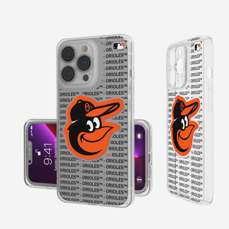 Baltimore Orioles Text Backdrop iPhone Clear Phone Case