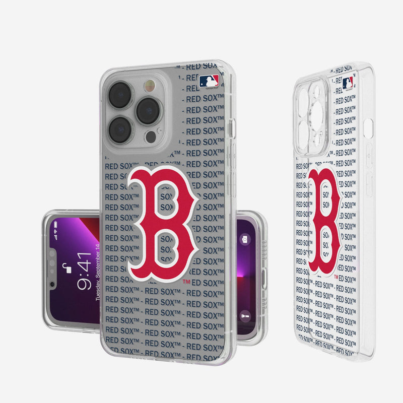 Boston Red Sox Text Backdrop iPhone Clear Phone Case