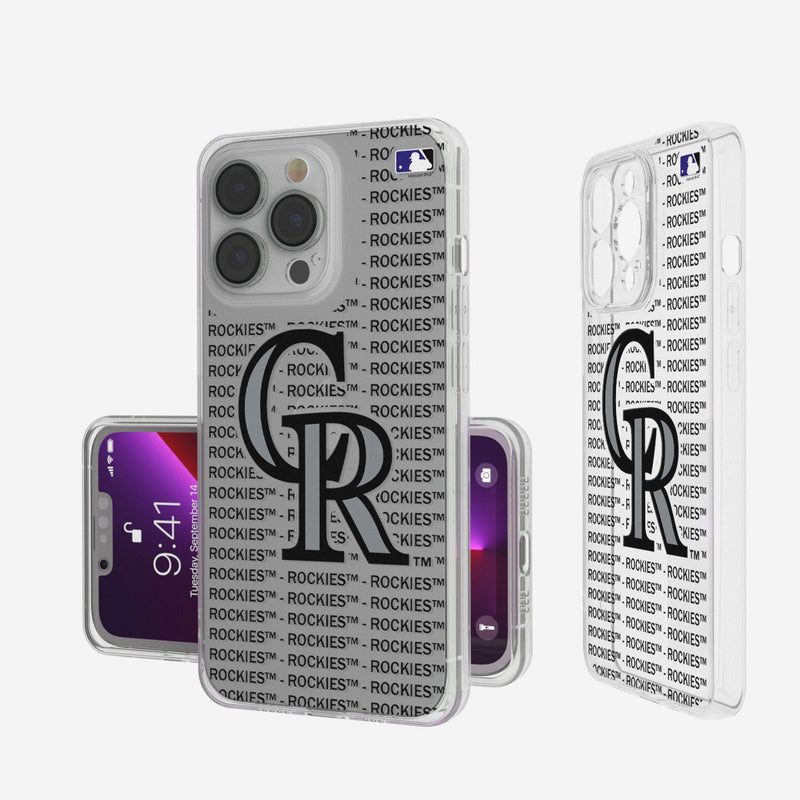 Colorado Rockies Text Backdrop iPhone Clear Phone Case