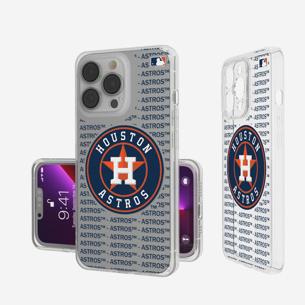 Houston Astros Text Backdrop iPhone Clear Phone Case