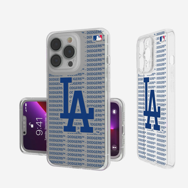 LA Dodgers Text Backdrop iPhone Clear Phone Case