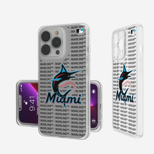 Miami Marlins Text Backdrop iPhone Clear Phone Case