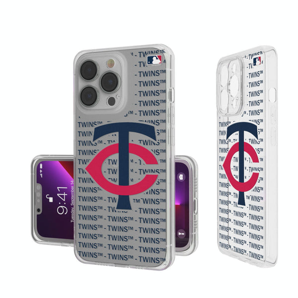 Minnesota Twins Text Backdrop iPhone Clear Phone Case