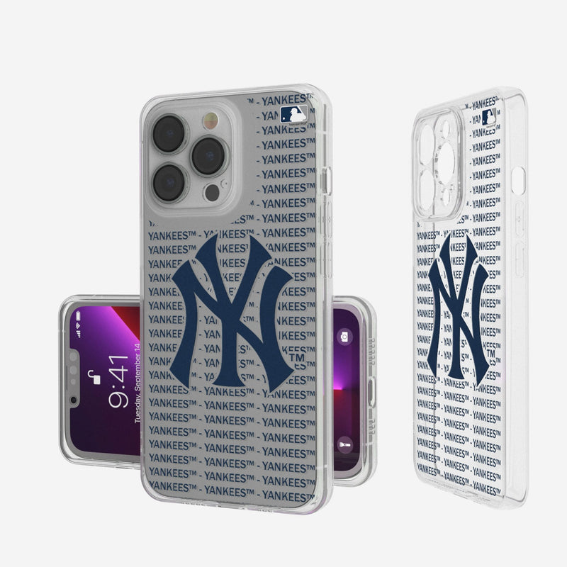 New York Yankees Text Backdrop iPhone Clear Phone Case