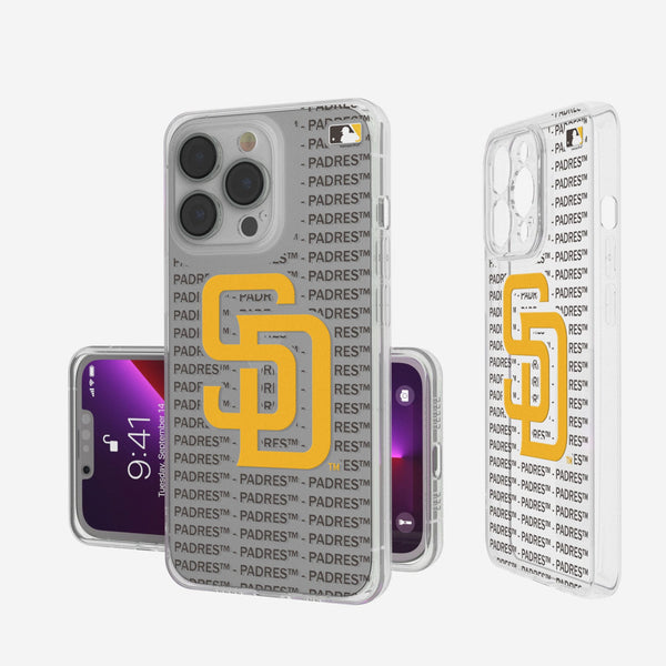 San Diego Padres Text Backdrop iPhone Clear Phone Case