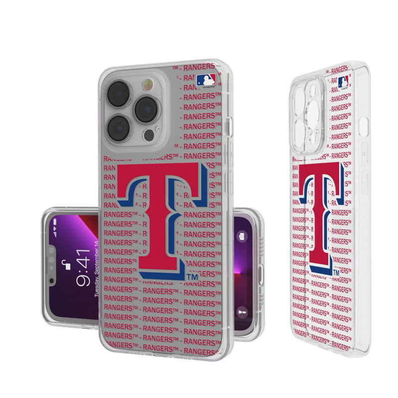 Texas Rangers Text Backdrop iPhone Clear Phone Case