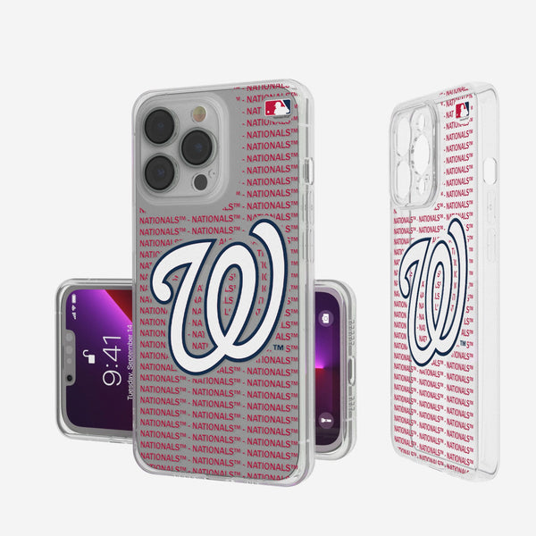 Washington Nationals Text Backdrop iPhone Clear Phone Case