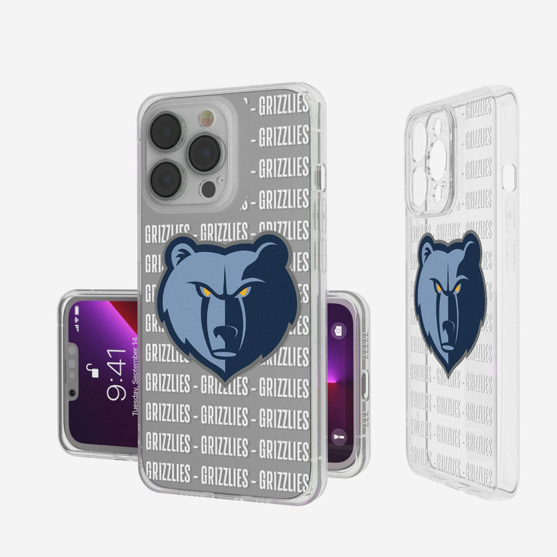 Memphis Grizzlies Text Backdrop iPhone Clear Phone Case