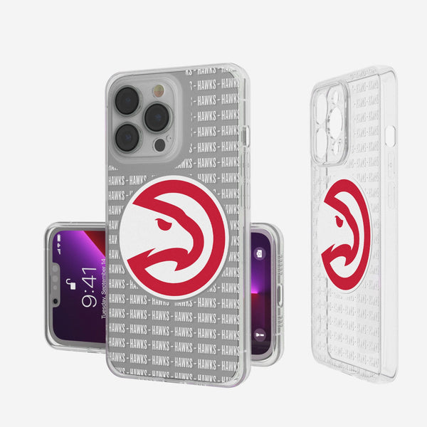 Atlanta Hawks Text Backdrop iPhone Clear Phone Case