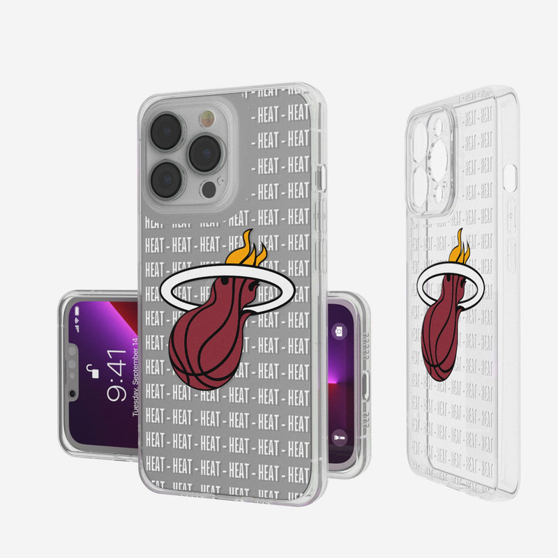 Miami Heat Text Backdrop iPhone Clear Phone Case