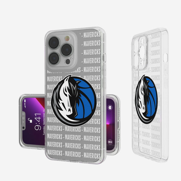 Dallas Mavericks Text Backdrop iPhone Clear Phone Case