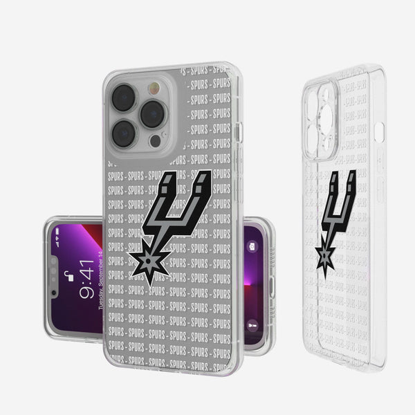 San Antonio Spurs Text Backdrop iPhone Clear Phone Case