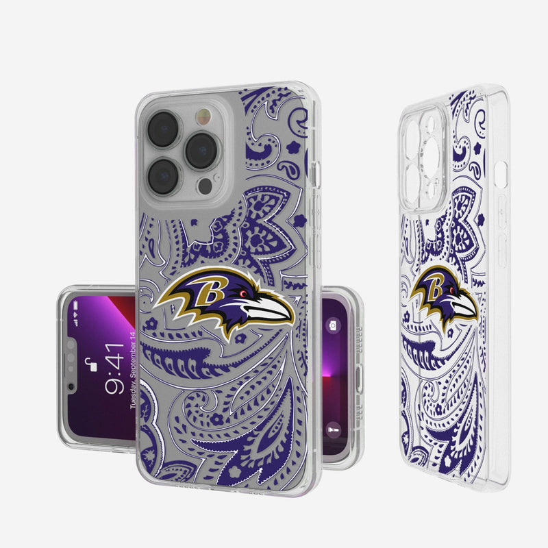 Baltimore Ravens Paisley iPhone Clear Phone Case