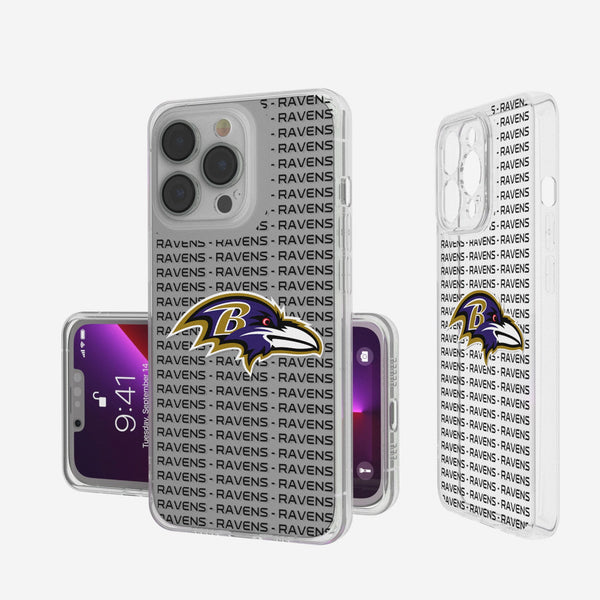 Baltimore Ravens Text Backdrop iPhone Clear Phone Case