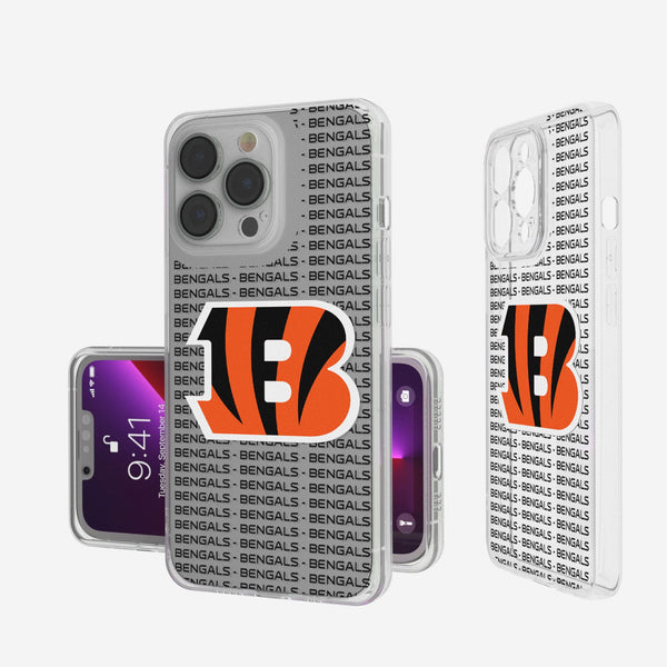 Cincinnati Bengals Text Backdrop iPhone Clear Phone Case