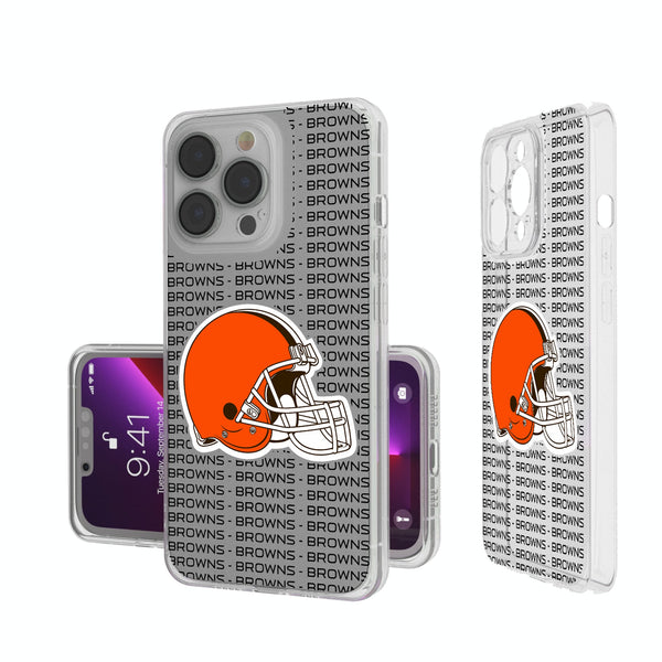 Cleveland Browns Text Backdrop iPhone Clear Phone Case