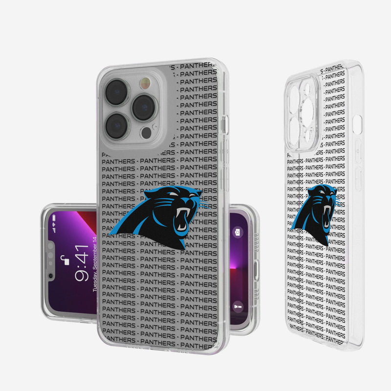 Carolina Panthers Text Backdrop iPhone Clear Phone Case