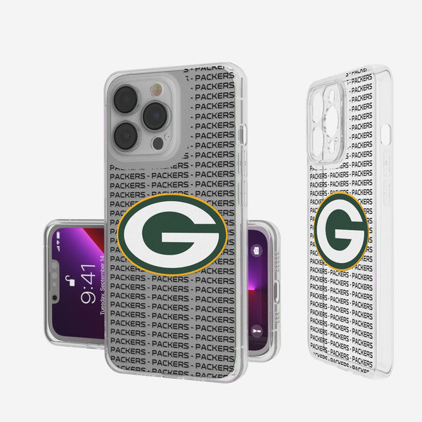 Green Bay Packers Text Backdrop iPhone Clear Phone Case