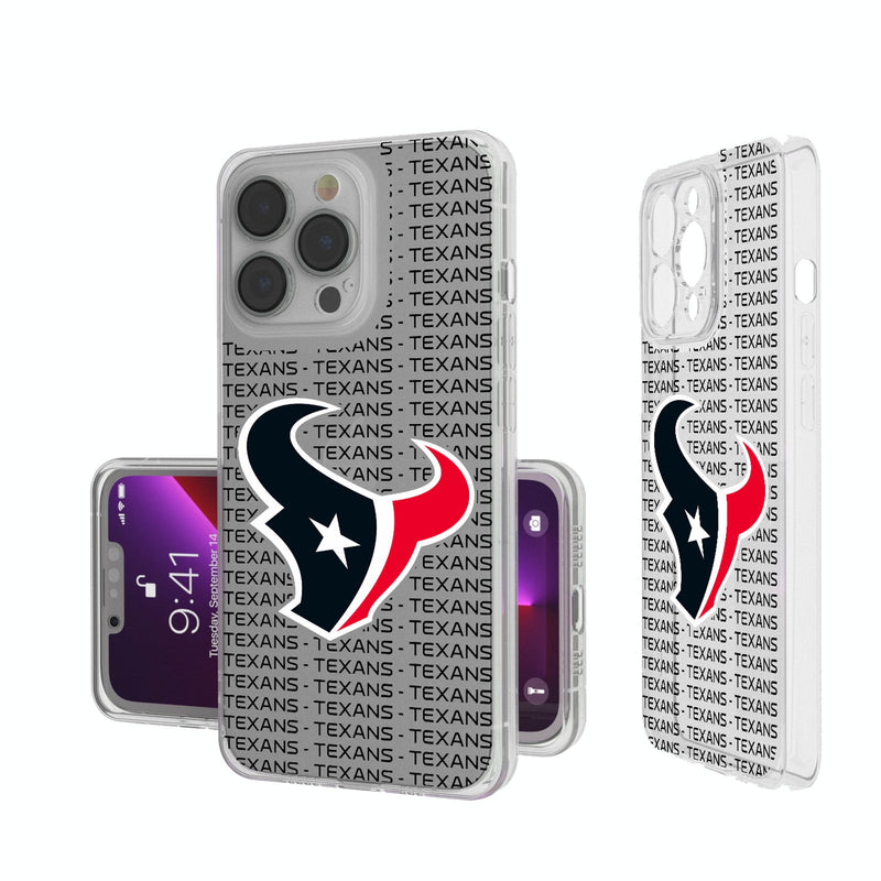 Houston Texans Text Backdrop iPhone Clear Phone Case