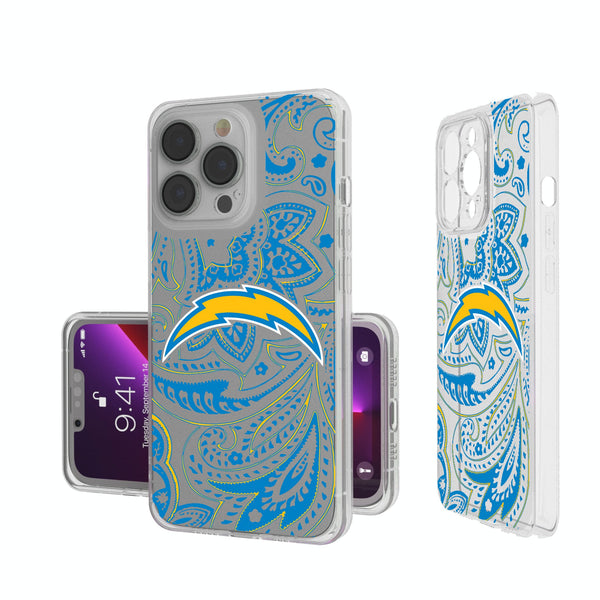 Los Angeles Chargers Paisley iPhone Clear Phone Case