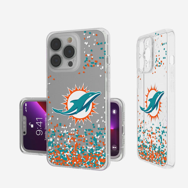 Miami Dolphins Confetti iPhone Clear Phone Case