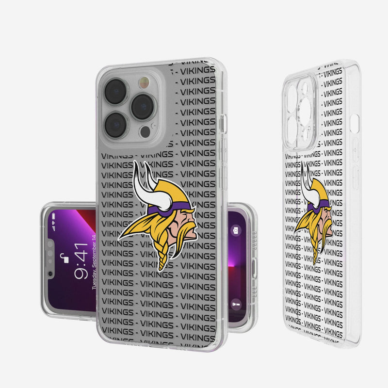 Minnesota Vikings Text Backdrop iPhone Clear Phone Case