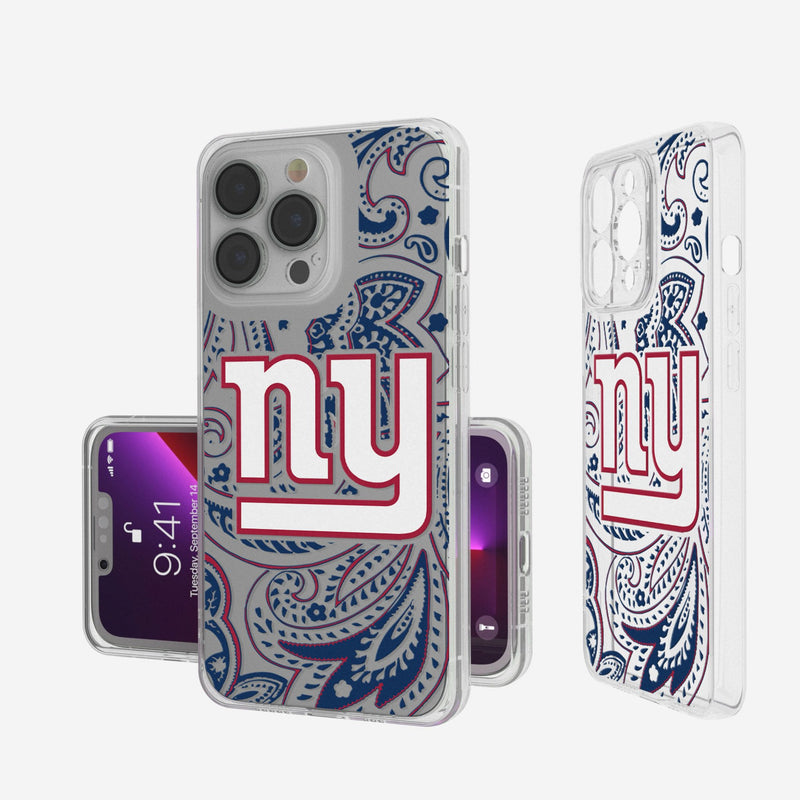 New York Giants Paisley iPhone Clear Phone Case