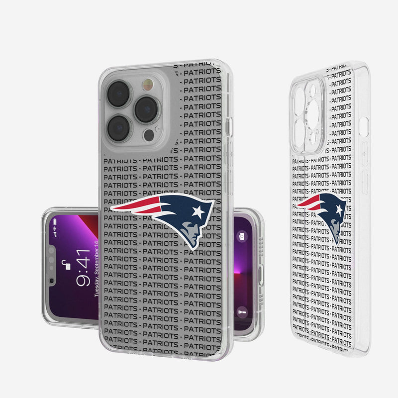 New England Patriots Text Backdrop iPhone Clear Phone Case