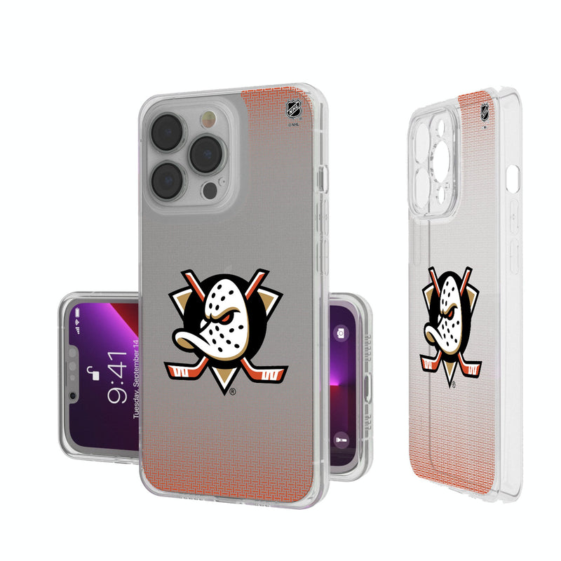 Anaheim Ducks Linen iPhone Clear Phone Case