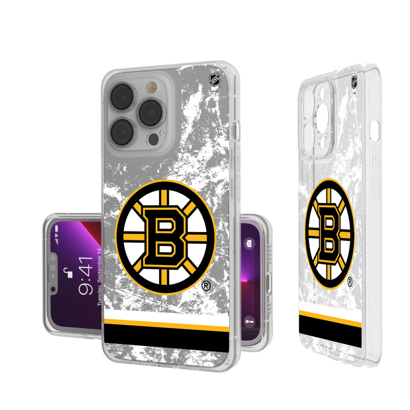 Boston Bruins Ice Stripe iPhone Clear Phone Case