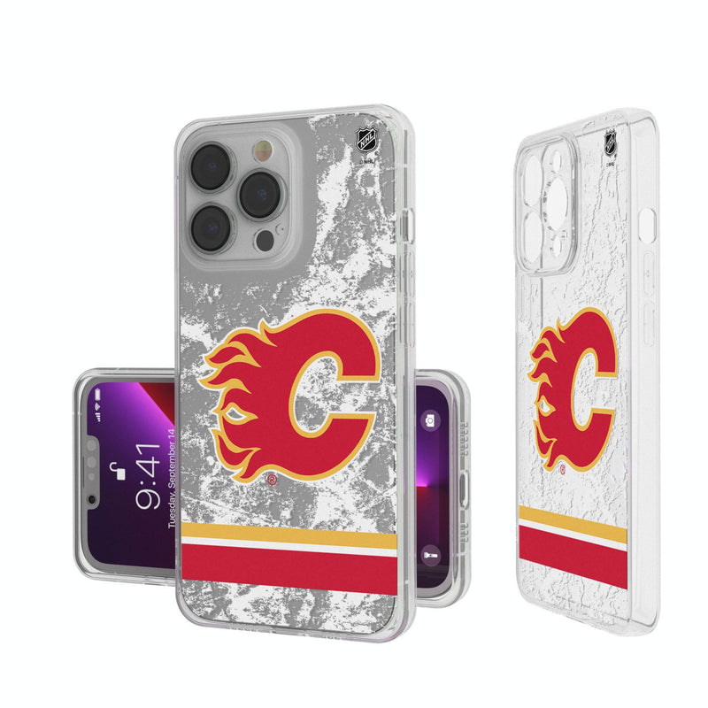 Calgary Flames Ice Stripe iPhone Clear Phone Case