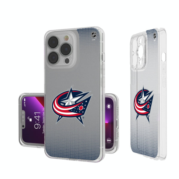 Columbus Blue Jackets Linen iPhone Clear Phone Case