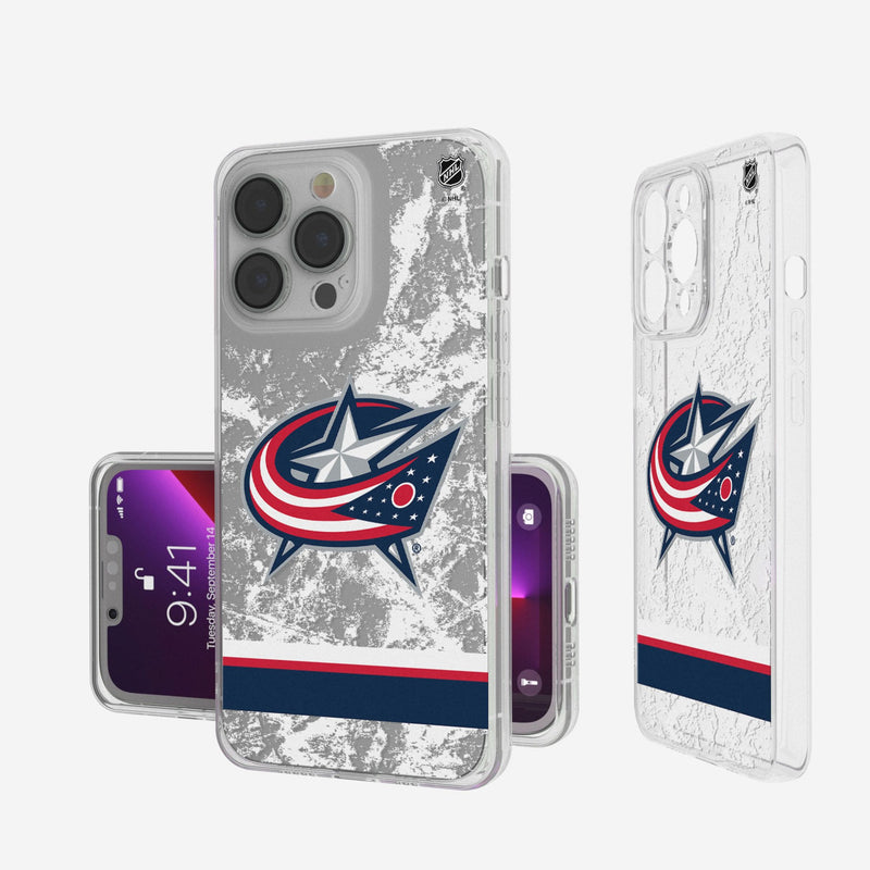 Columbus Blue Jackets Ice Stripe iPhone Clear Phone Case