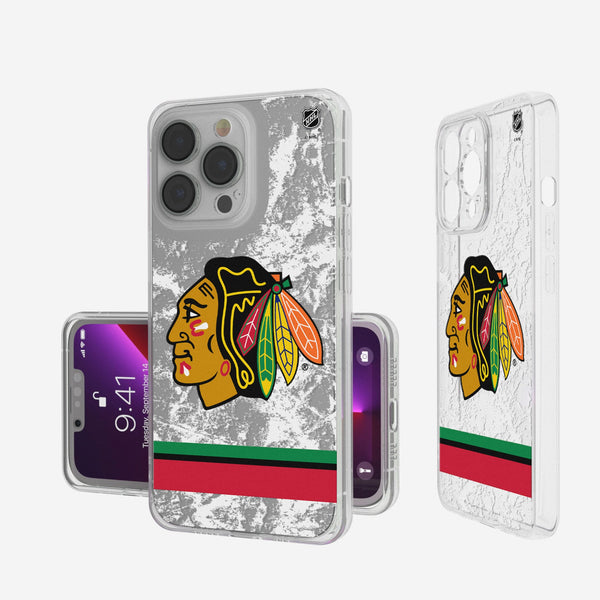 Chicago Blackhawks Ice Stripe iPhone Clear Phone Case