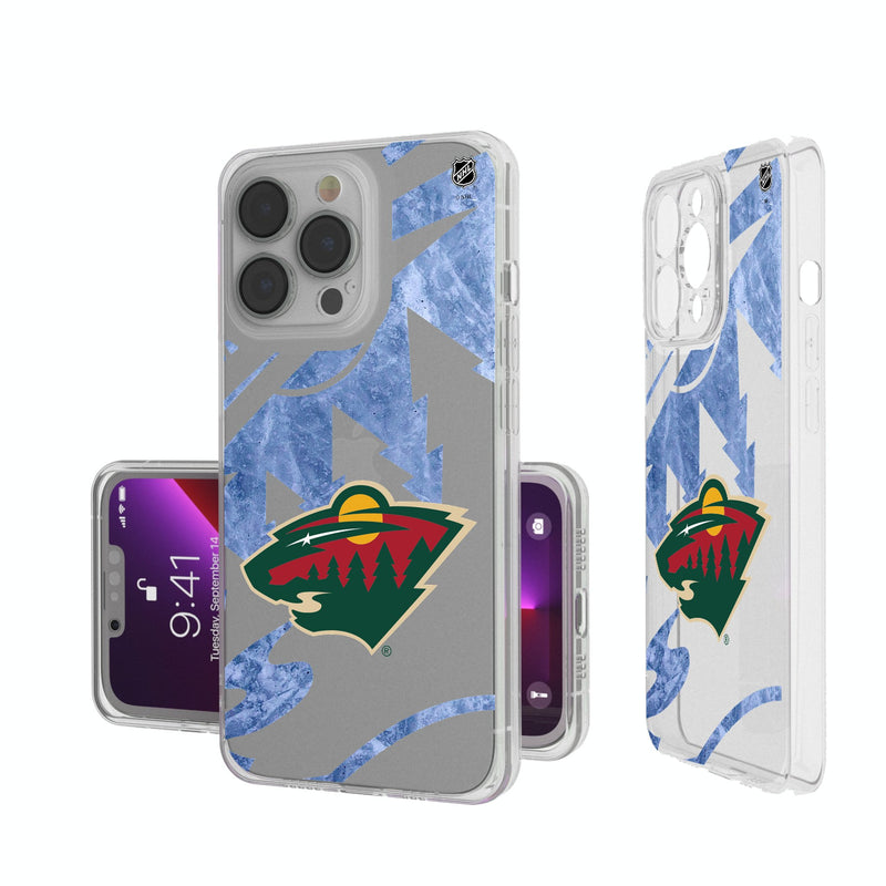 Minnesota Wild Ice Tilt iPhone Clear Phone Case