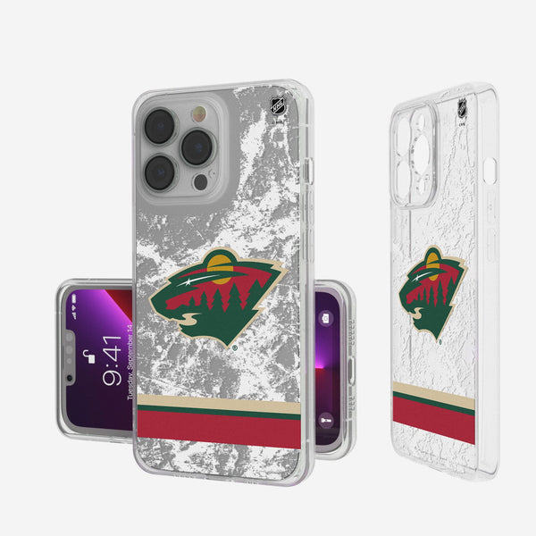 Minnesota Wild Ice Stripe iPhone Clear Phone Case