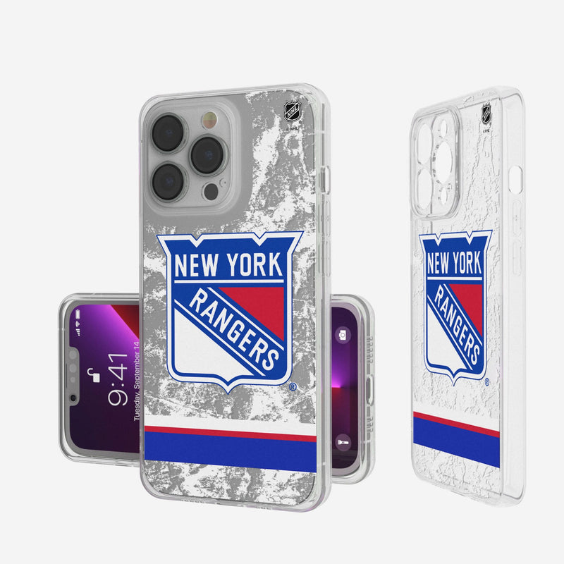 New York Rangers Ice Stripe iPhone Clear Phone Case