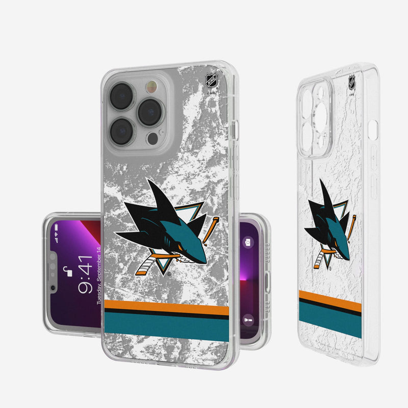 San Jose Sharks Ice Stripe iPhone Clear Phone Case