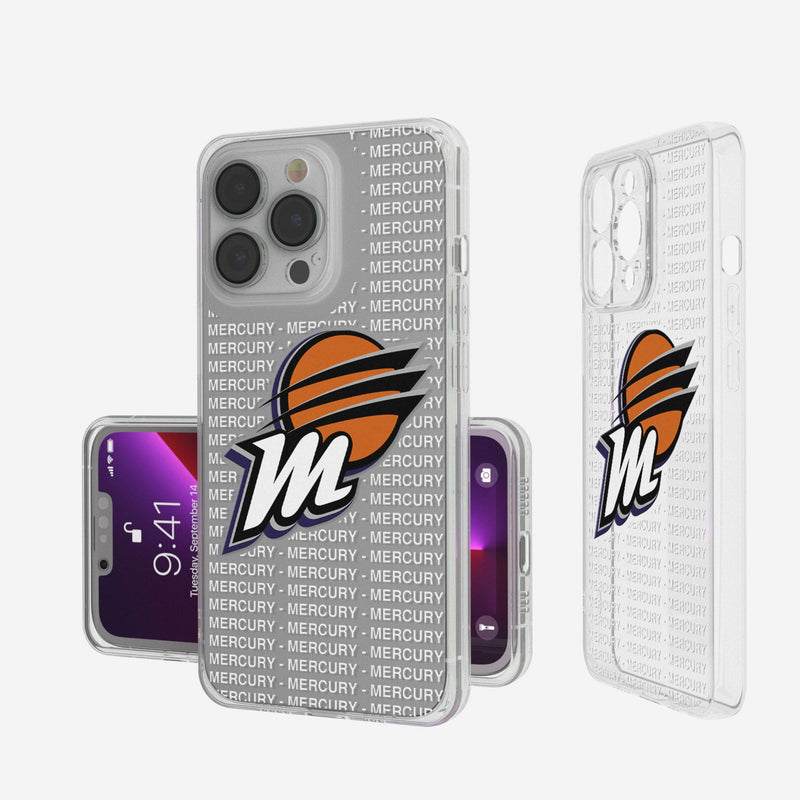 Phoenix Mercury Text Backdrop iPhone Clear Phone Case