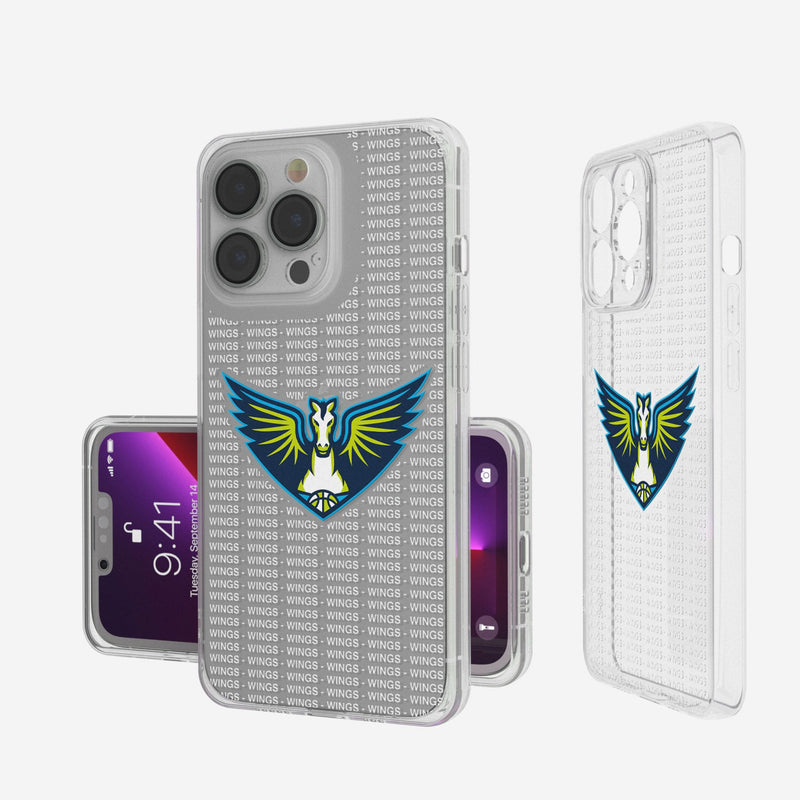 Dallas Wings Text Backdrop iPhone Clear Phone Case