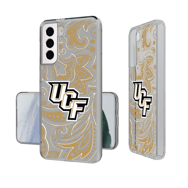 University of Central Florida Golden Knights Paisley Galaxy Clear Phone Case