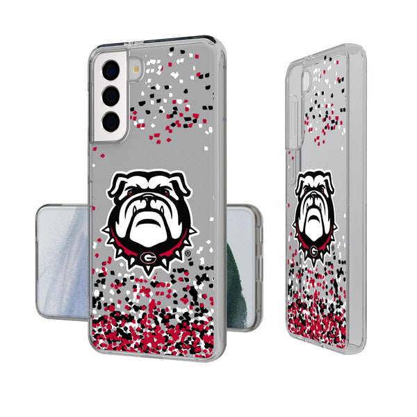 University of Georgia Bulldogs Uga Confetti Galaxy Clear Phone Case