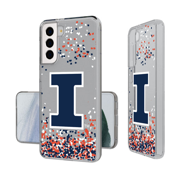 University of Illinois Fighting Illini Confetti Galaxy Clear Phone Case