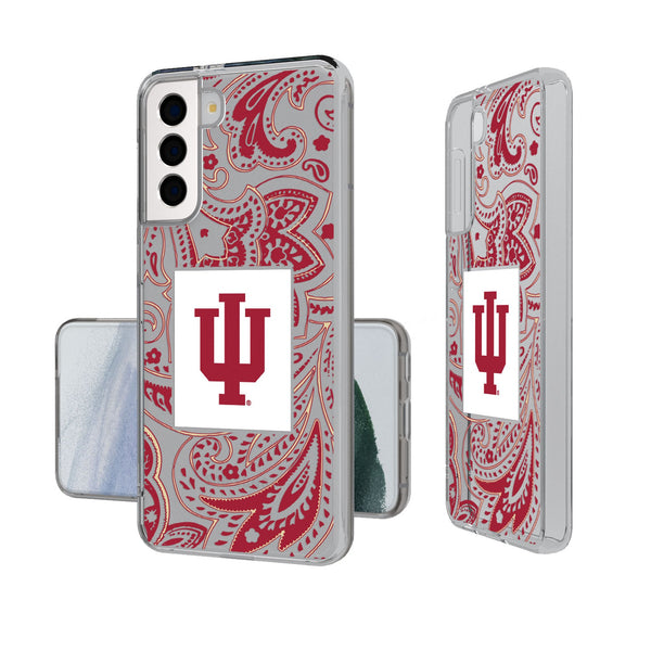 Indiana University Hoosiers Paisley Galaxy Clear Phone Case