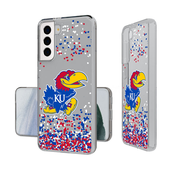 University of Kansas Jayhawks Confetti Galaxy Clear Phone Case