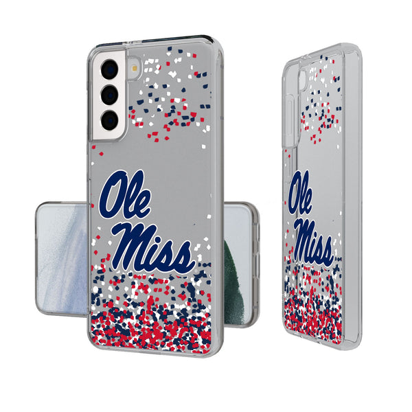 University of Mississippi Rebels Confetti Galaxy Clear Phone Case