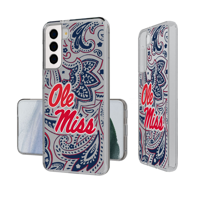 University of Mississippi Rebels Paisley Galaxy Clear Phone Case