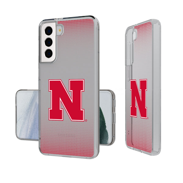 University of Nebraska Huskers Block N Linen Galaxy Clear Phone Case