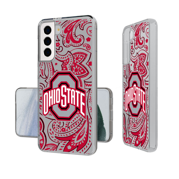 Ohio State University Buckeyes Paisley Galaxy Clear Phone Case